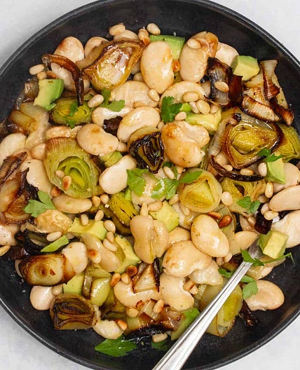Roasted Leek And Butter bean Salad