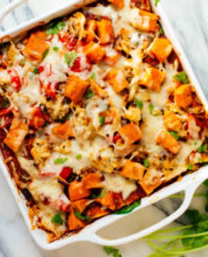 Roasted Veggie Enchilada Casserole