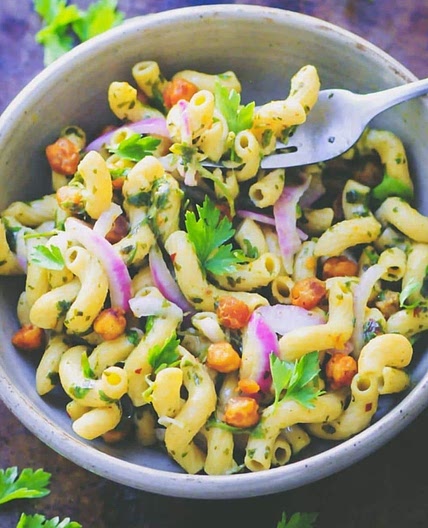 Spicy Chimichurri Chickpea Pasta Bowl (Vegan, Gluten-Free)