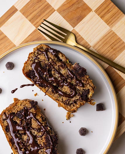 Healthy Zucchini Banana Bread with Spelt Flour
