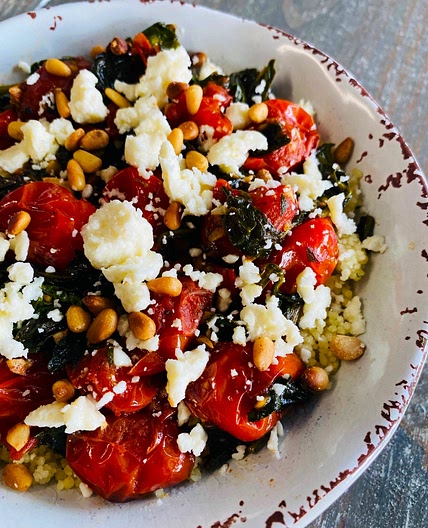 Tomato Spinach Couscous Bowls