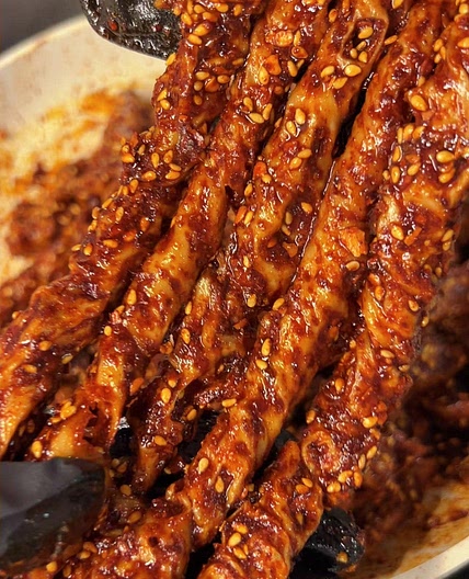 Latiao (Chinese spicy strips snack)