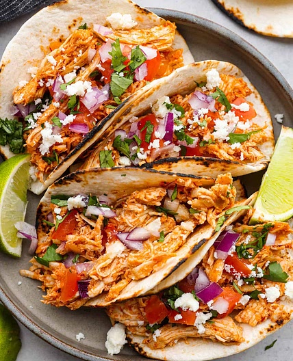 Shredded Chicken Tacos- 4 Ways
