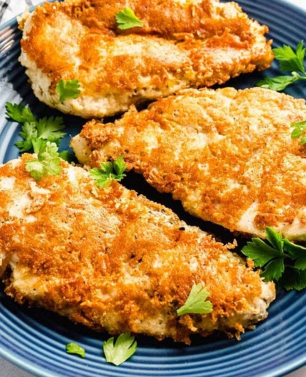 Keto Parmesan Crusted Chicken Breasts