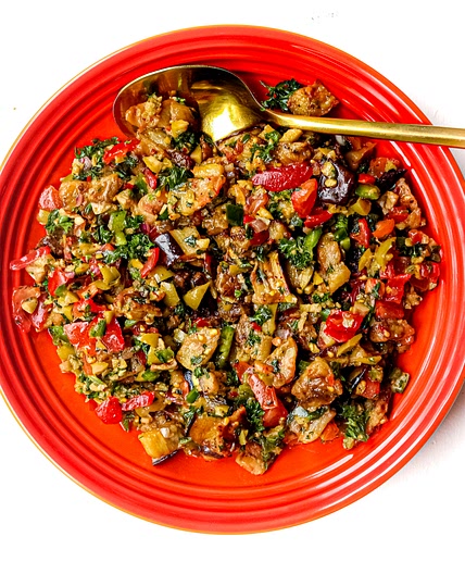 Easy Baked Eggplant Salad