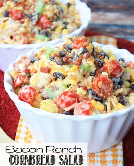 Bacon Ranch Cornbread Salad