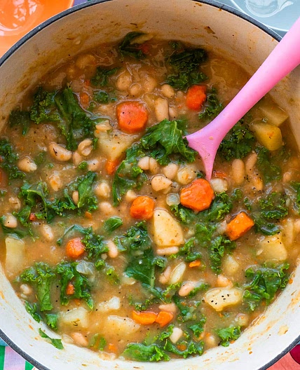 Kale Bean and Potato Soup (So Creamy!)