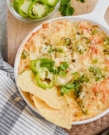 Baked Cheddar Jalapeño Dip with Panko Topping