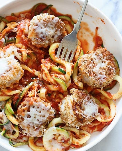 Shrimp Zoodles Parmesan for Two