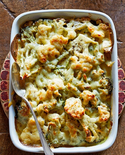 Broccoli and Cauliflower Gratin