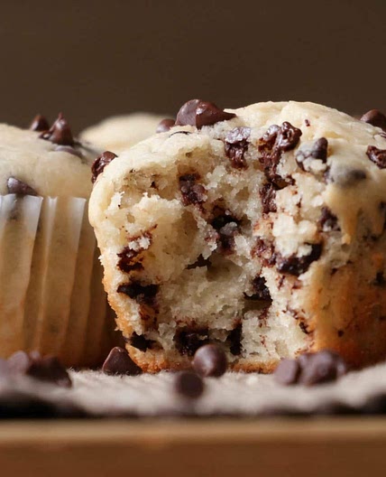 Moist Fluffy Chocolate Chip Muffins