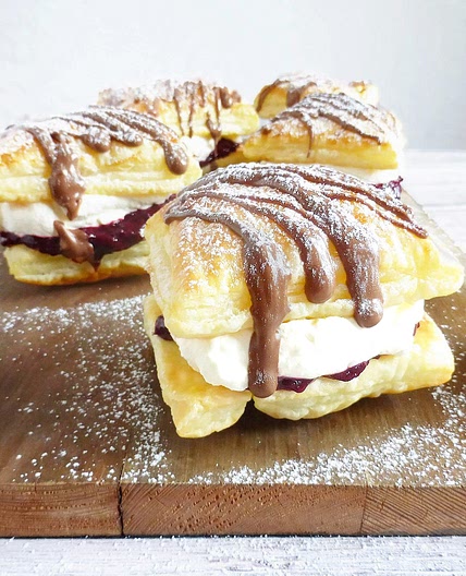 Blackberry and Cream Puff Pastries