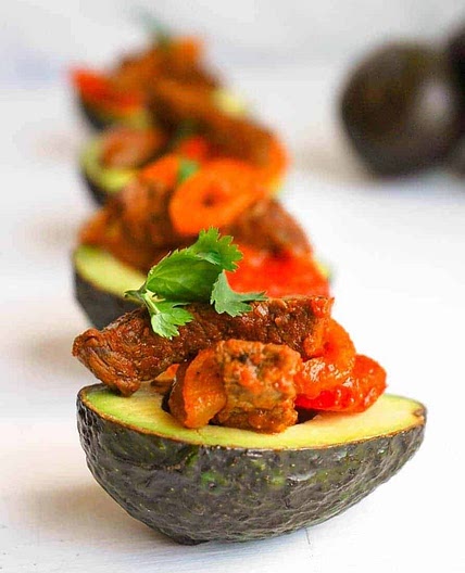 Puerto Rican Steak Stuffed Avocado