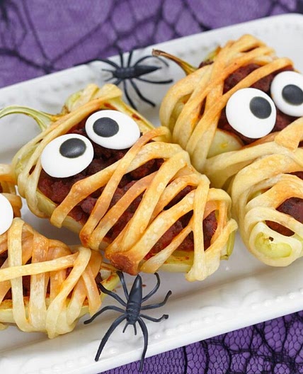Stuffed Banana Pepper Mummies