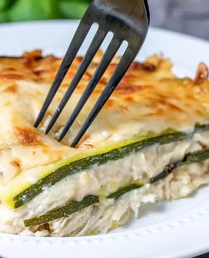 Chicken Alfredo Zucchini Lasagna
