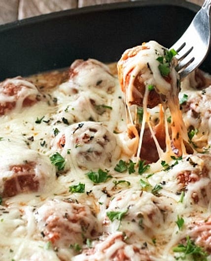 Meatball Parmesan Bake
