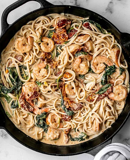 Creamy Shrimp Pasta with Sun-dried Tomatoes