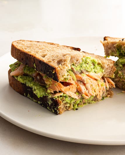 Salmon & Herby Edamame Spread Sandwich