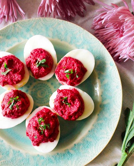Beet Deviled Eggs