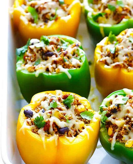 5-Ingredient Mexican Quinoa Stuffed Peppers