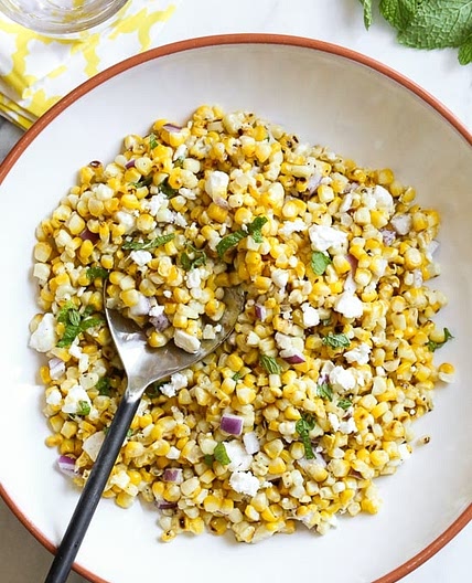 Grilled Corn Salad with Feta