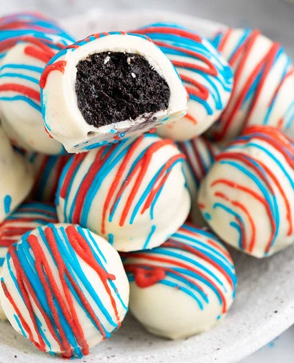 Red White and Blue Oreo Truffles