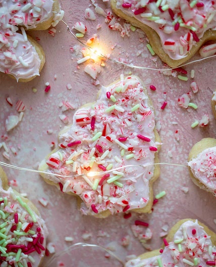 Pink Peppermint Sugar Cookies