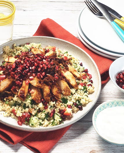Moroccan Spiced Quorn Fillets with Green Couscous