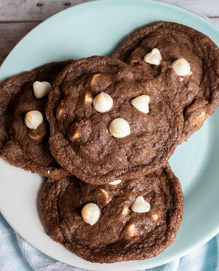 Dark Chocolate Cookies with White Chocolate Chips