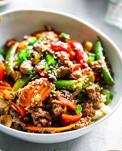 Ground Beef Stir Fry {Paleo, Whole30}