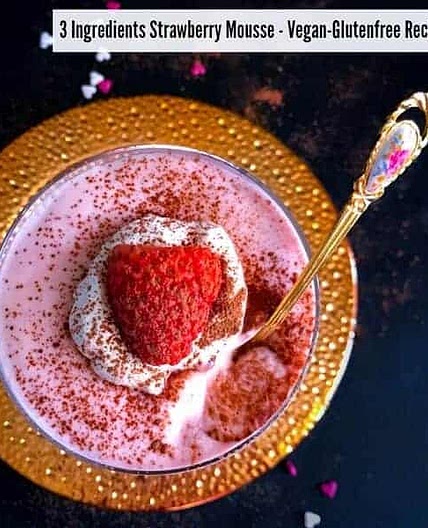 3 Ingredients Strawberry Mousse – Coconut Strawberry Mousse (V+GF)