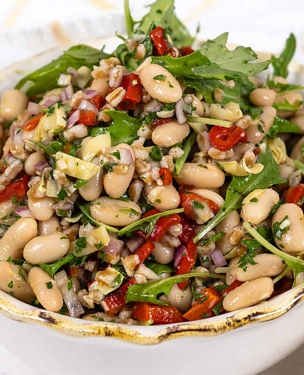 Summer Farro Salad with Cannellini Beans