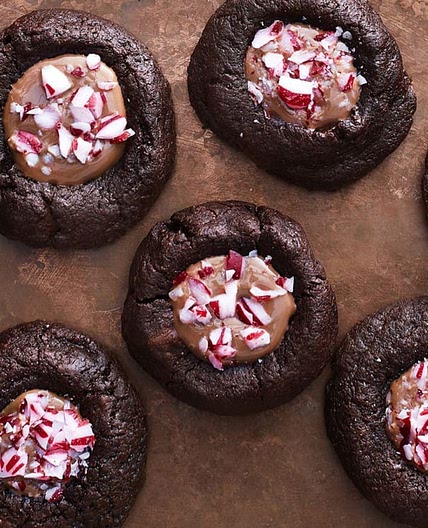 Chocolate-Peppermint Thumbprint Cookies Recipe