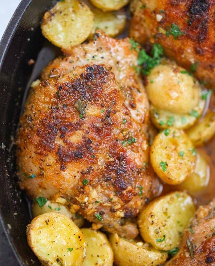 Roasted Chicken Thighs and Potatoes