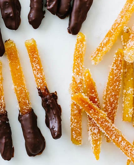 Candied Orange Peels (Chocolate Dipped!)