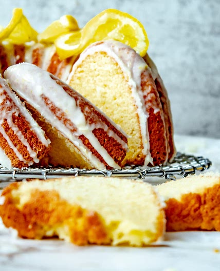 Lemon Sour Cream Pound Cake with Lemon Glaze