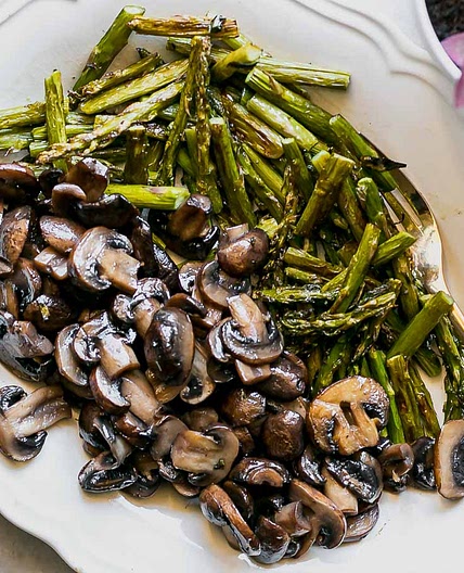 Roasted Asparagus and Mushrooms