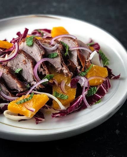 Cantonese Roast Duck Salad with Radicchio