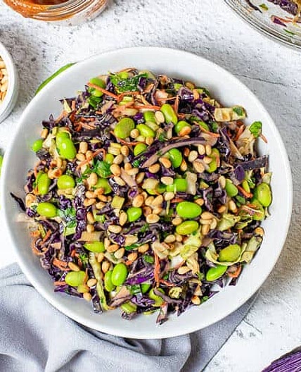 Oriental Coleslaw With Thai Peanut Salad Dressing