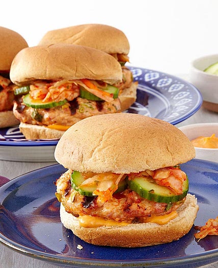 Turkey Burgers with Gochujang & Kimchi