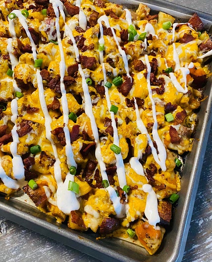 Loaded Buffalo Chicken and Potatoes