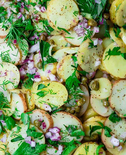 Mustard Potato Salad, Mediterranean-Style