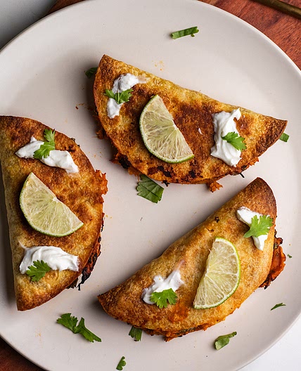 Crispy Baked Buffalo Chickpea and Sweet Potato Tacos