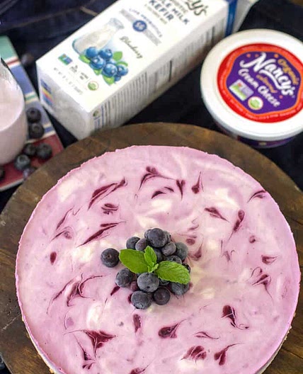 No-Bake Kefir Blueberry Cheesecake Recipe