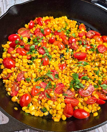 Skillet Corn with Tomatoes and Cilantro