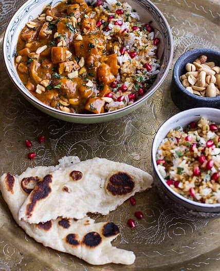Thai Peanut Chicken and Pumpkin Curry w/Sticky Pomegranate Rice
