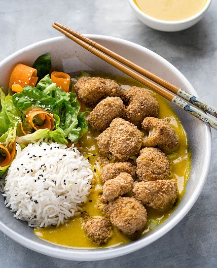 Katsu Curry with Cauliflower Nuggets