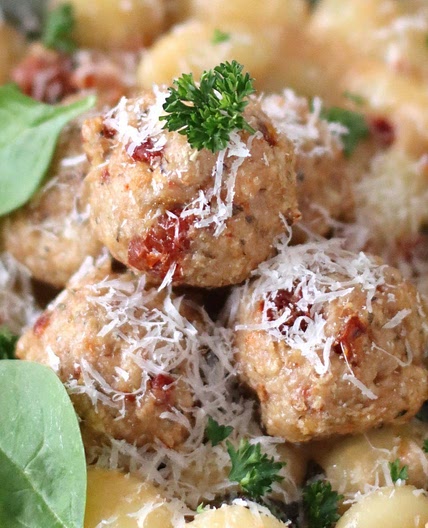 Tuscan Chicken Meatballs with Gnocchi