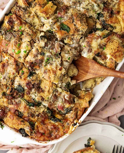 Overnight Italian Strata with Fontina Cheese