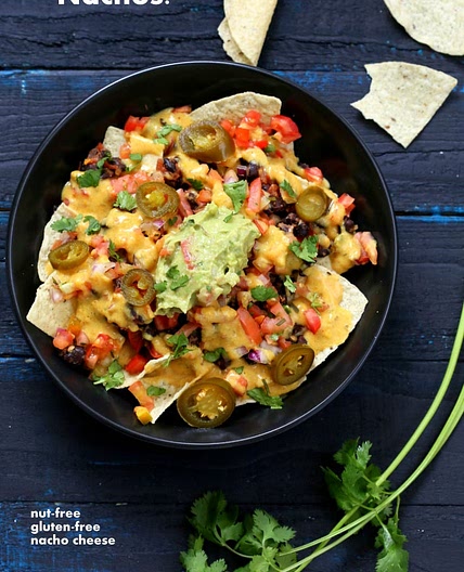 Vegan Nachos with Nut-free Nacho Cheese